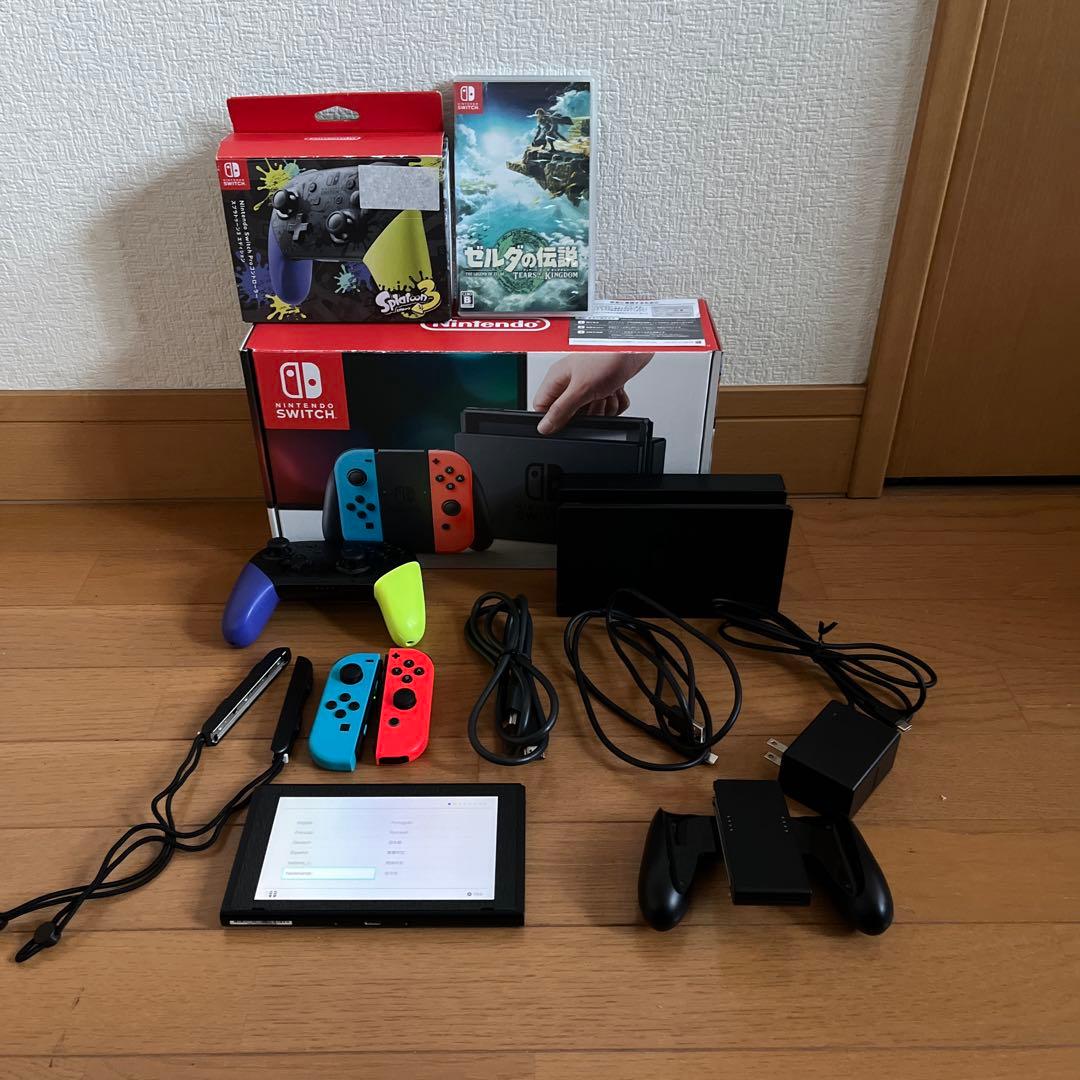 Nintendo Switch 本体 ネオンブルー・レッド　ソフト・プロコン付き
