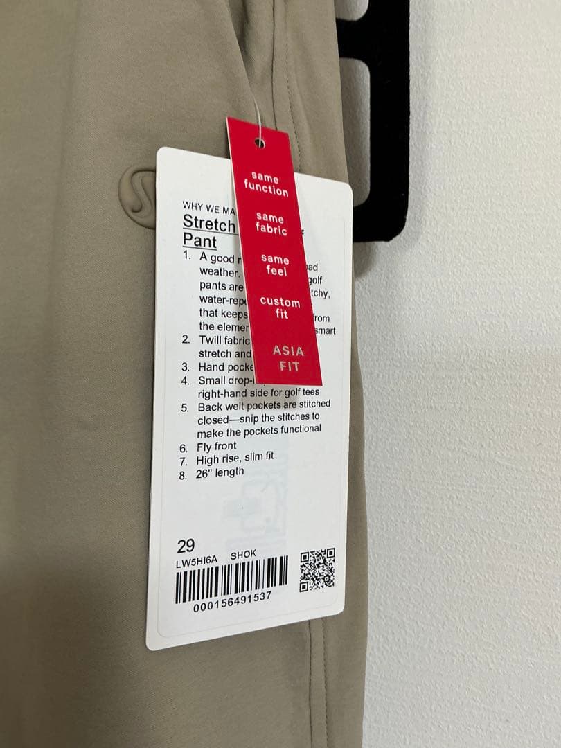 lululemonストレッチツイル ゴルフパンツ未使用タグ付き