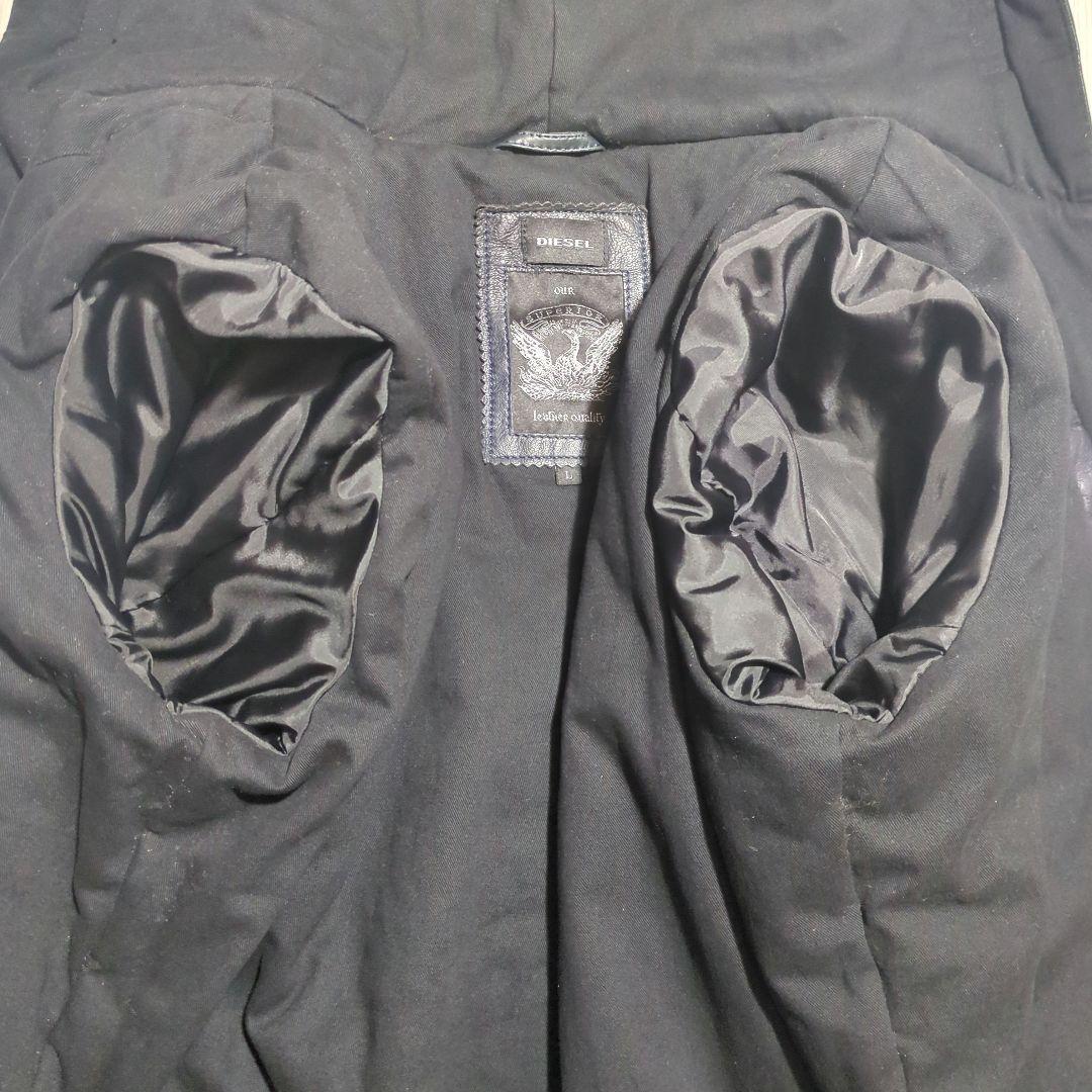 た*目様 DIESEL　ラムレザー　ジャケット　フーディー　ダブルジップ　フード