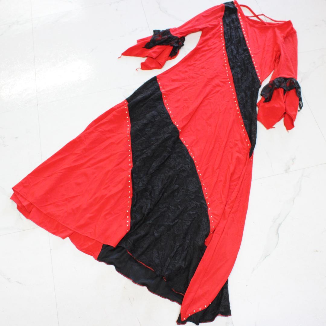【美品 社交ダンス衣装】ワンピース ドレス ICHIOKU 黒 レース 上品