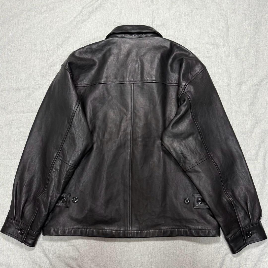 【本日限定✨特別価格✨】LEATHER ZIP WORK JACKET M