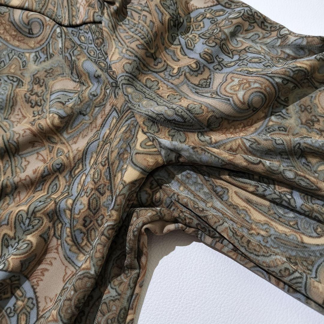 美品　 ローレン ラルフローレン 総柄 ボウタイ ブラウス シャツ L