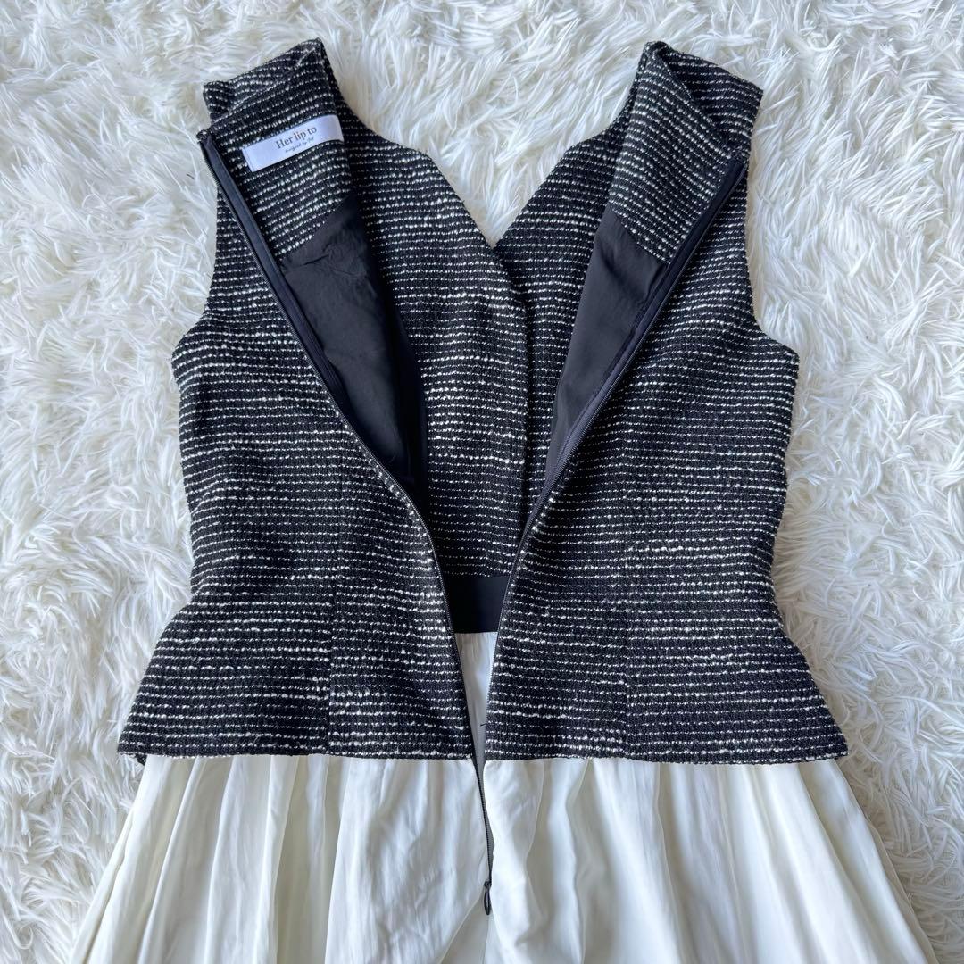 ハーリップトゥ　Emma Tweed Docking Dress ブラック　S