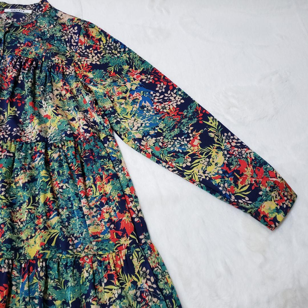 美品RADIATE花柄 ロングワンピース ティアード マキシ Ｆ