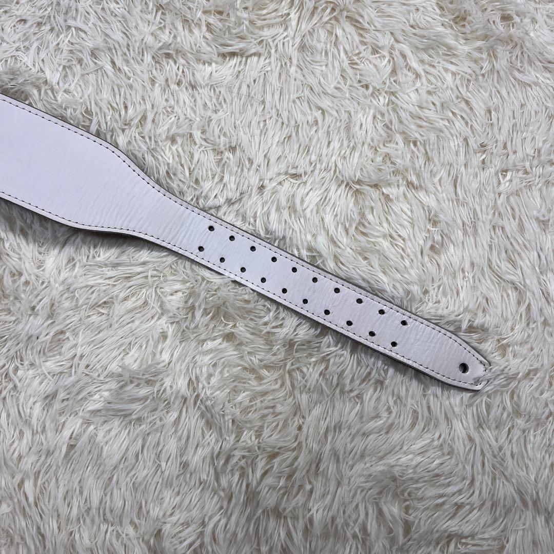 良品 クリオ CHRIO ベルト 白 レザー 肉厚 トレーニング ウエイト