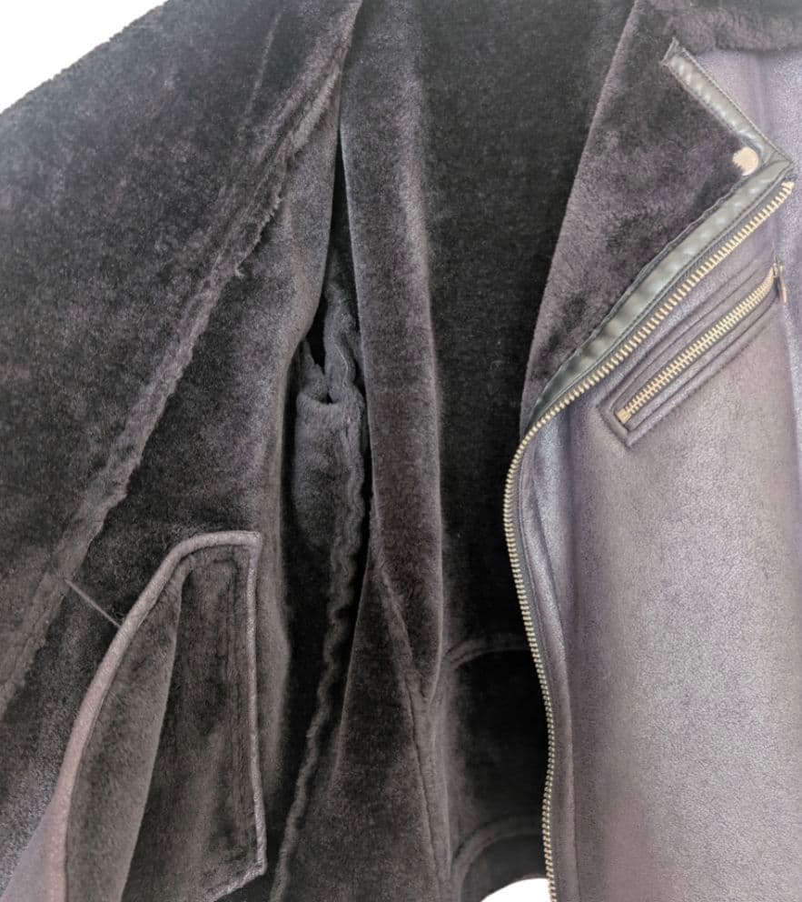 ARMANI EXCHANGE ムートンダブルライダース　フェイクレザー