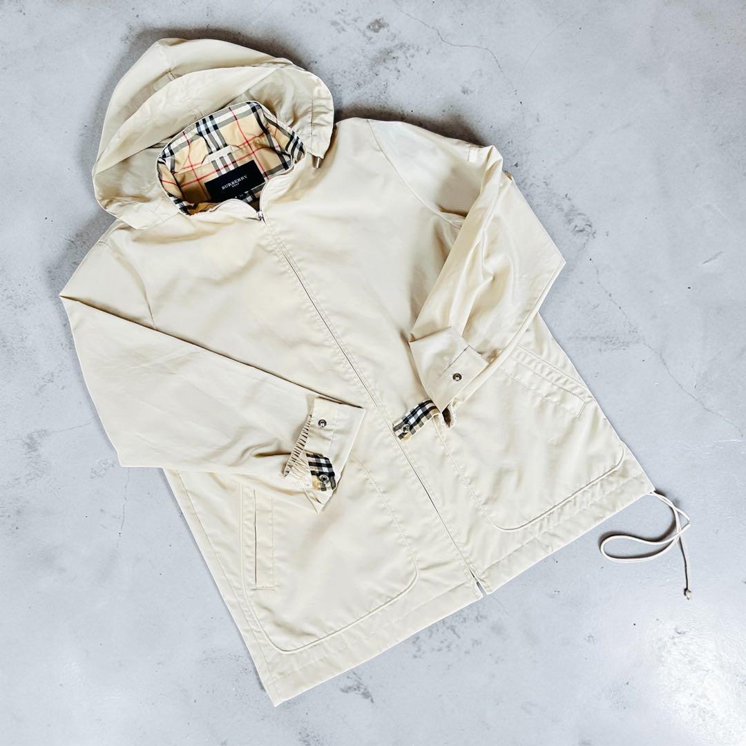 美品 BURBERRY GOLF 薄手 ナイロンジャケットノバチェックベージュ系