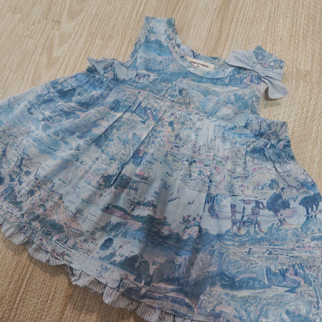 【美品】センスオブワンダー　兄妹　リンク　チュニックTシャツ　リバティ　地図