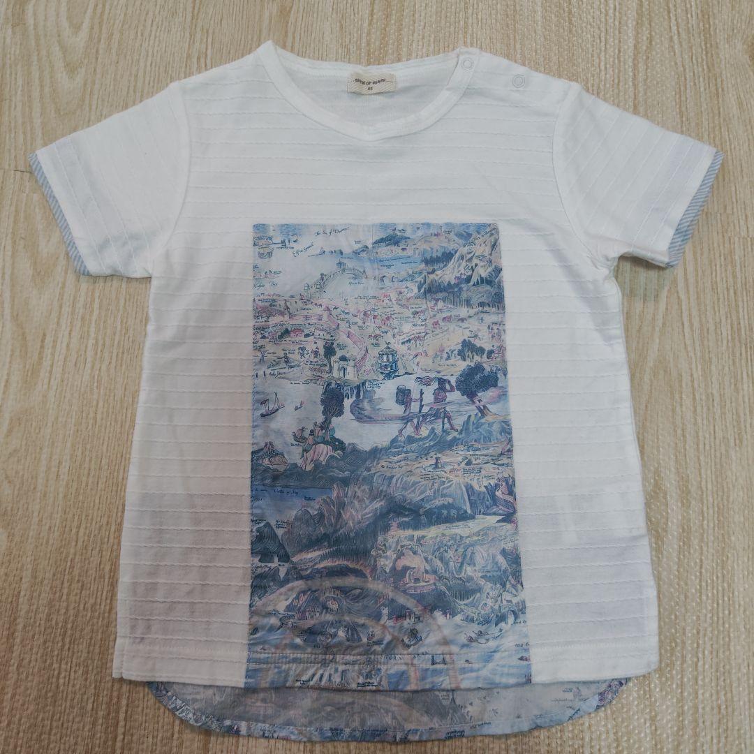 【美品】センスオブワンダー　兄妹　リンク　チュニックTシャツ　リバティ　地図