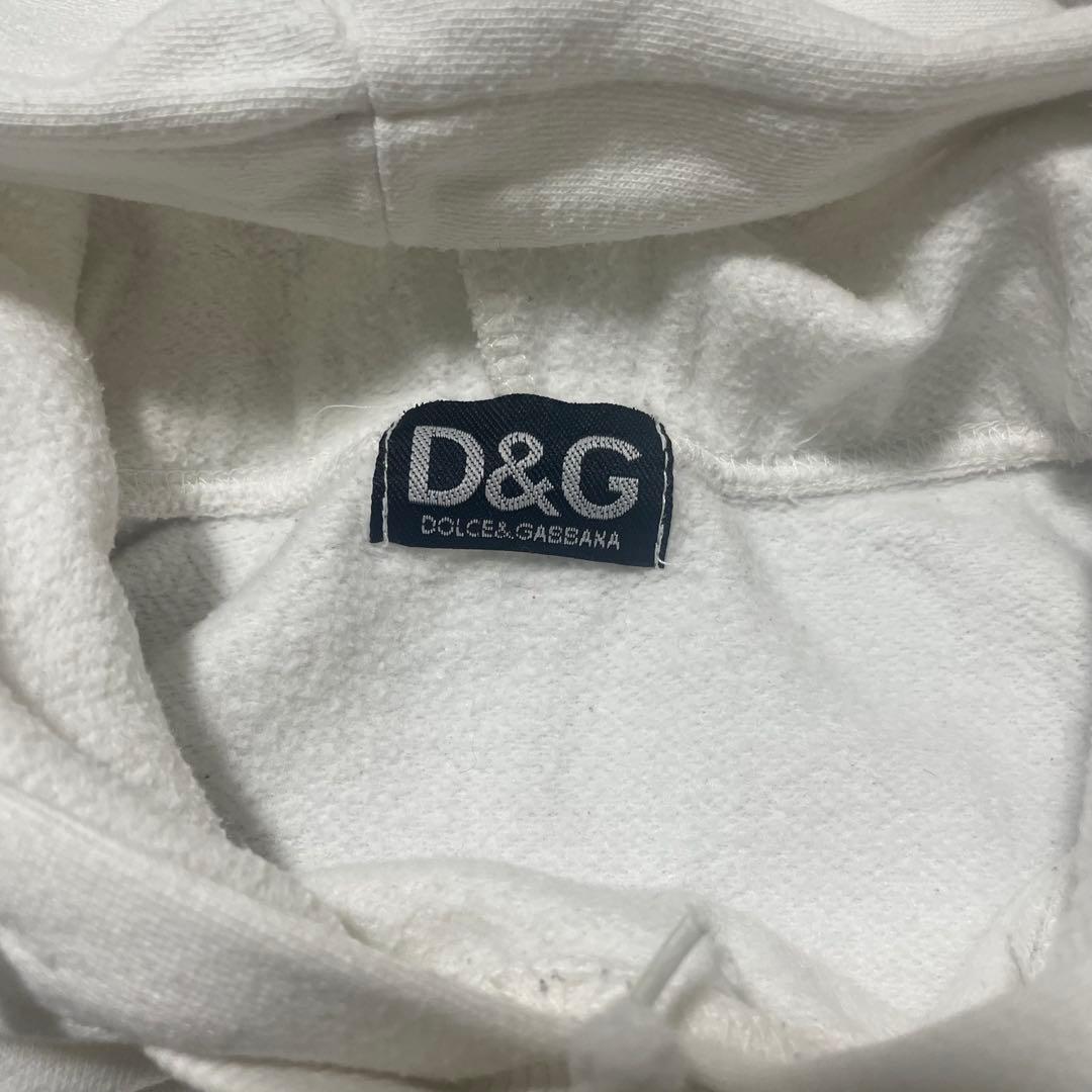 D&G クロップド丈 短丈 ロゴ 刺繍 ドルチェ&ガッバーナ パーカー ヘソ出し