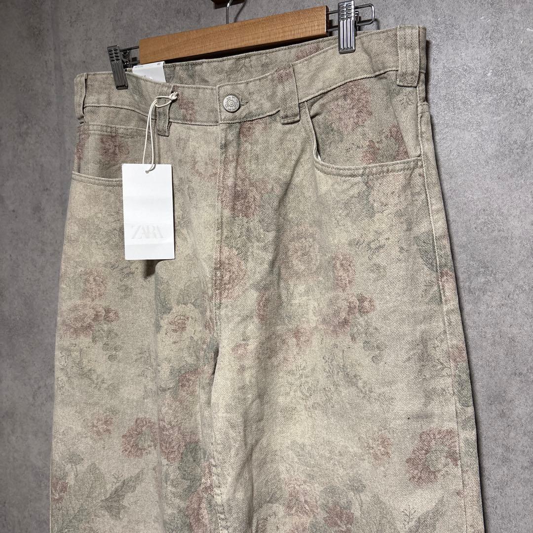 ZARA ザラ バルーンフィットアブストラクトプリントパンツ EU40 jp31