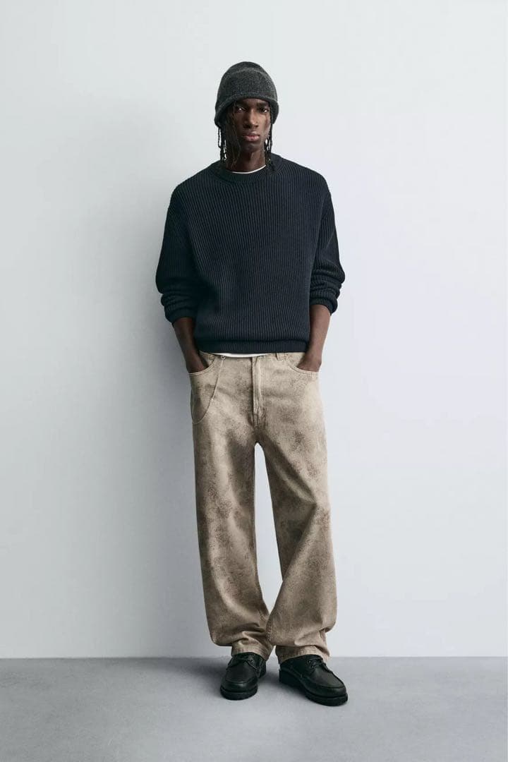 ZARA ザラ バルーンフィットアブストラクトプリントパンツ EU40 jp31