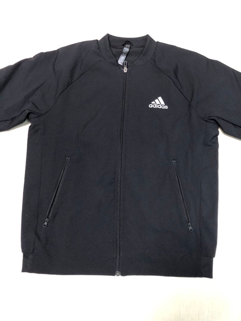 【美品】adidas アディダス ストレッチウーブン　テニスジャケット 黒 L