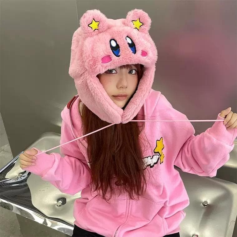 KAKAZZY 帽子 ニット帽 ビーニー 耳当て キャップ コスプレ カービィー