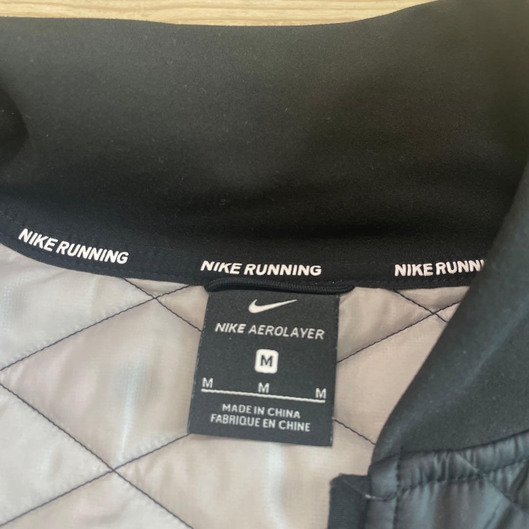 値下げ　NIKE AEROLAYER ランニングジャケット M キルティング　黒
