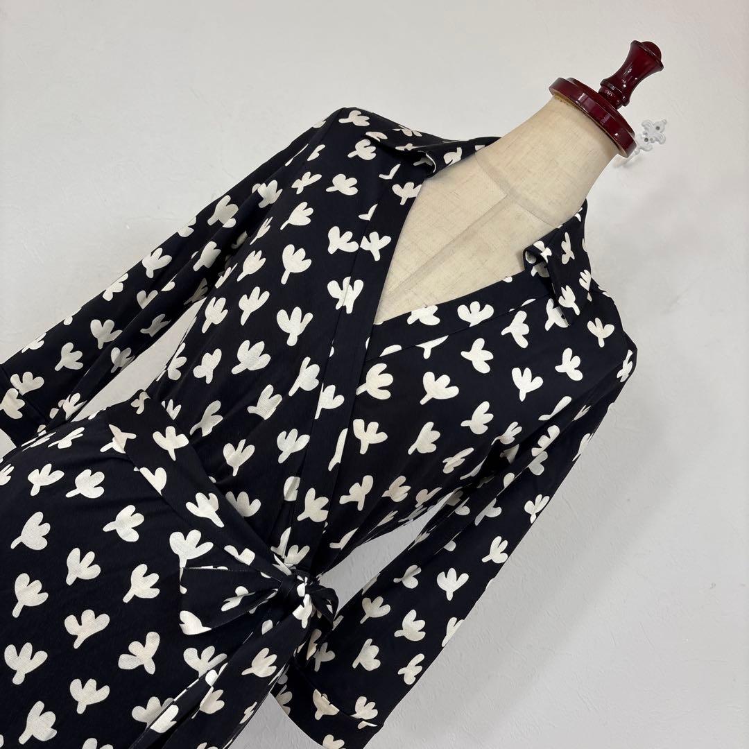 62美品　DIANE von FURSTENBERG モノクロ　ワンピース