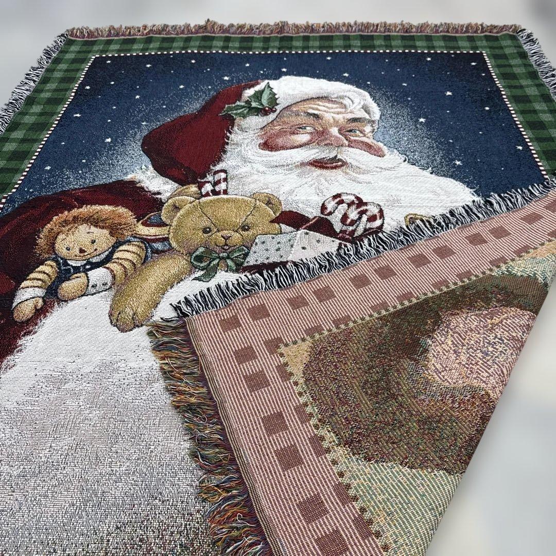 サンタクロース　クリスマス　ブランケット　マルチカバー　ラグ　161x131