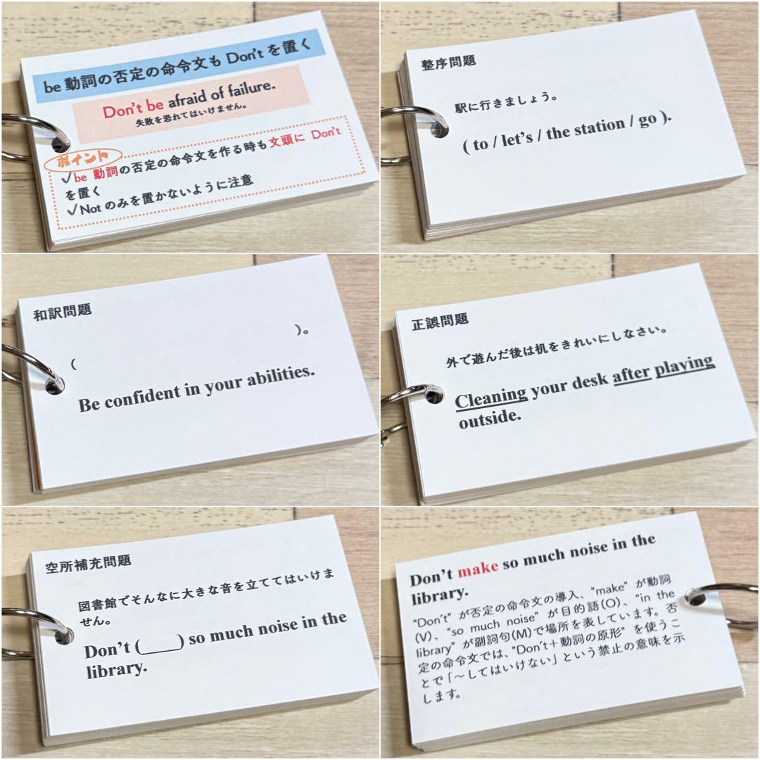 【中1フルパッケージ】単元別英文法カード　中学生　テスト　復習　予習　参考書