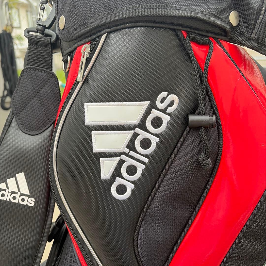 【備品】adidas キャディバッグ 黒 赤