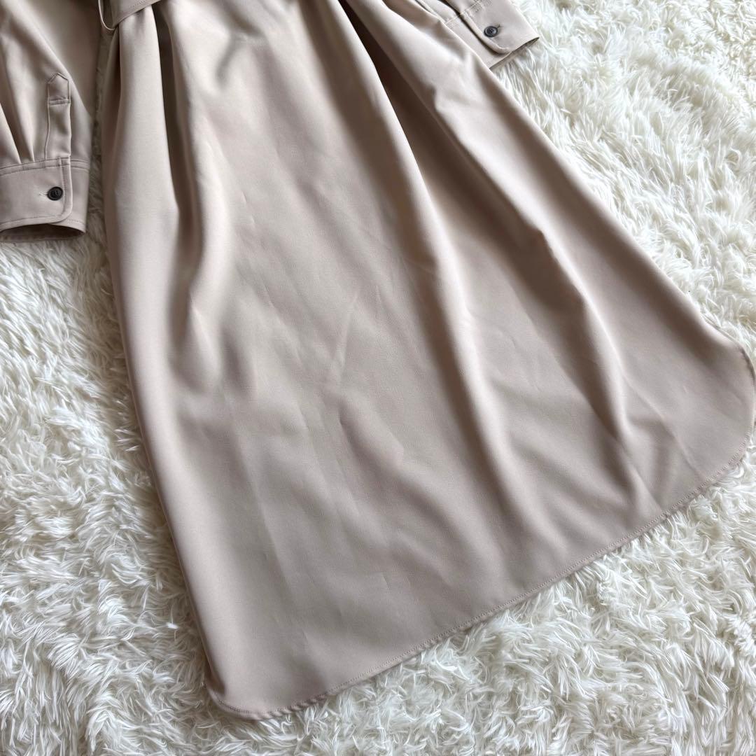 【新品タグ付き】SOÉJU ソフトオックスシャツワンピース ベージュ S