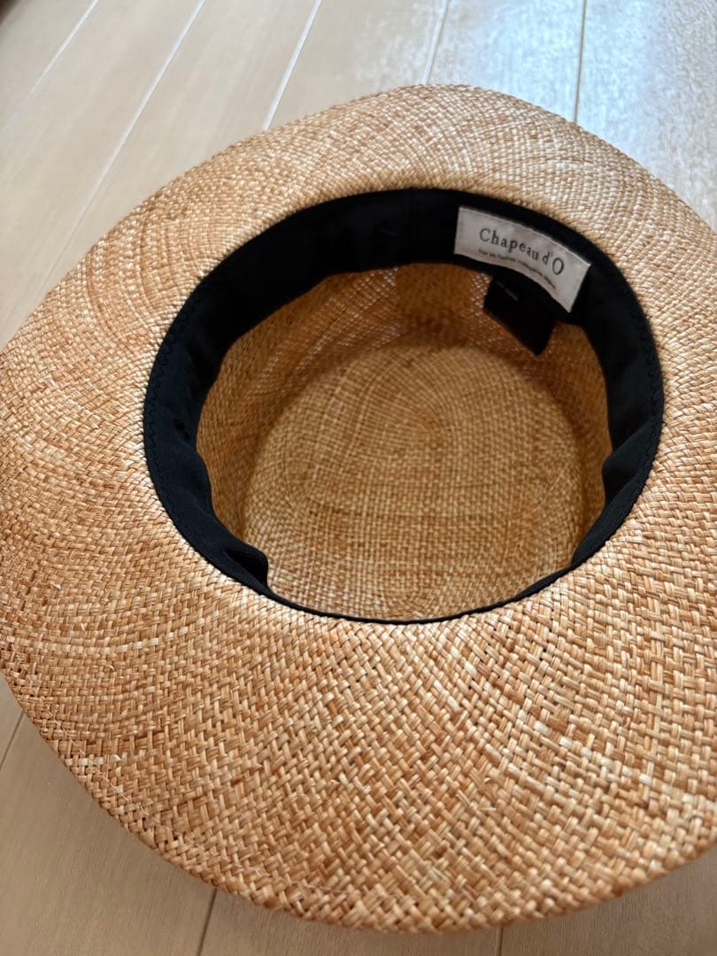 Chapeaudo シャポードオー　 刺繍ストローハット　カンカン帽