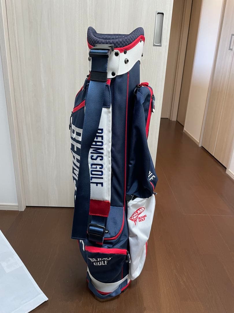 BEAMS GOLF スタンドバッグ ネイビー/ホワイト/レッド