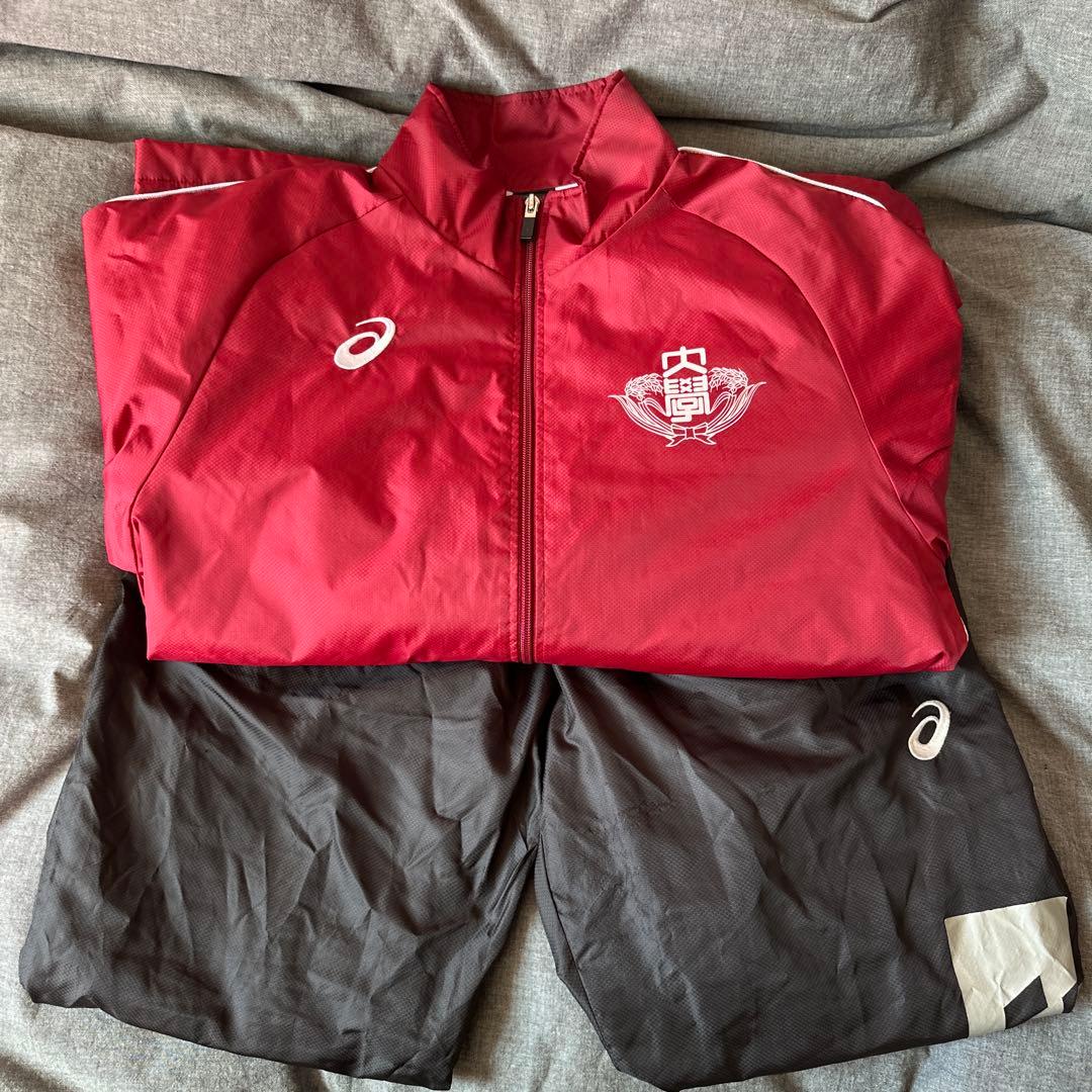 早稲田大学　ア式蹴球部　ウィンドブレーカー　上下　アシックス　XL 大学サッカー