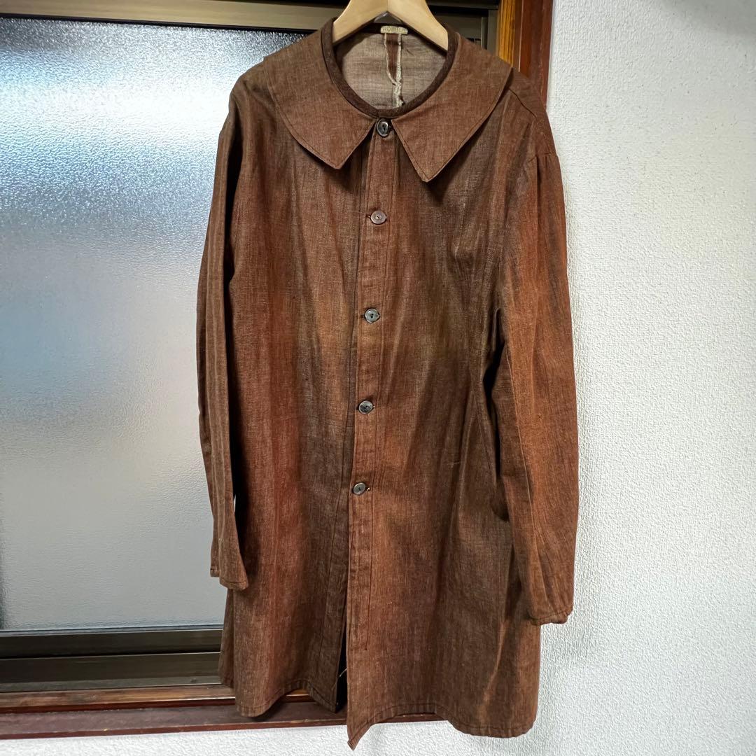 20s 30s vintage ブラウン シャンブレー コート アンティーク