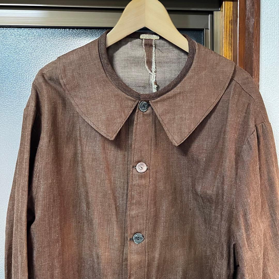20s 30s vintage ブラウン シャンブレー コート アンティーク