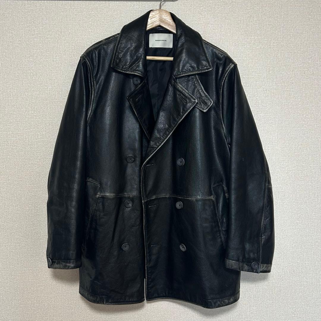 MAISON SPECIAL バッファローレザー コート/0/ブラック【美品】