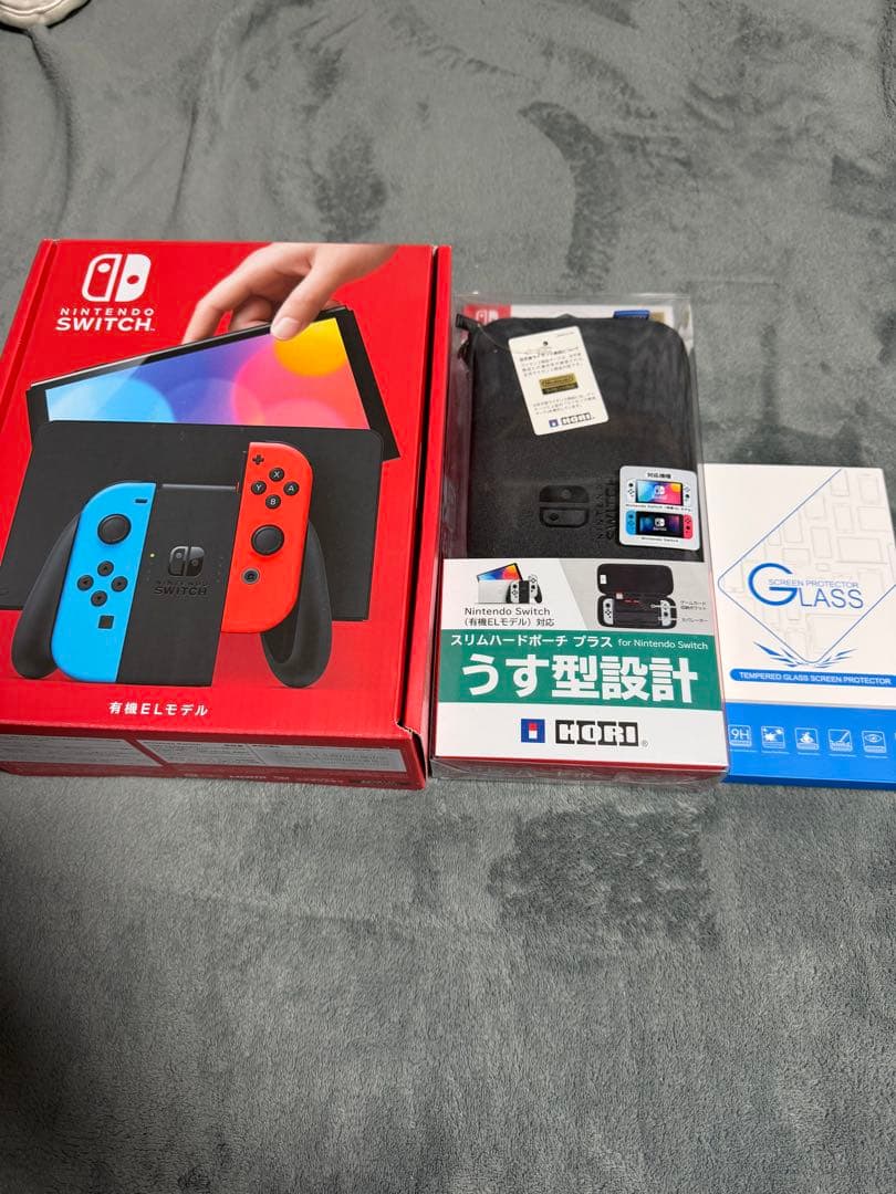 【美品】Nintendo Switch 有機EL 本体、ポーチ、SDカードセット