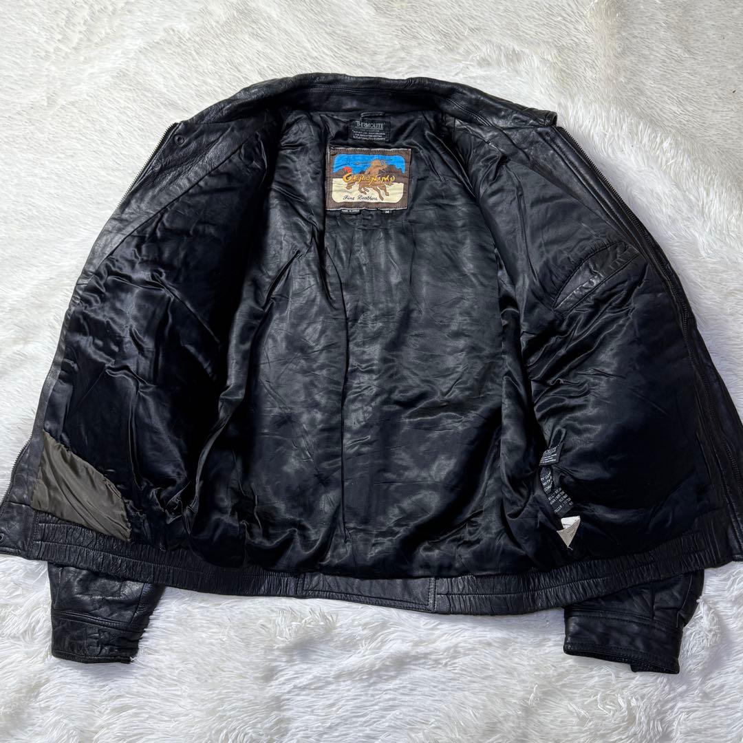 【90s】A-2 ブラックレザー フライトジャケット M 超短丈 牛革