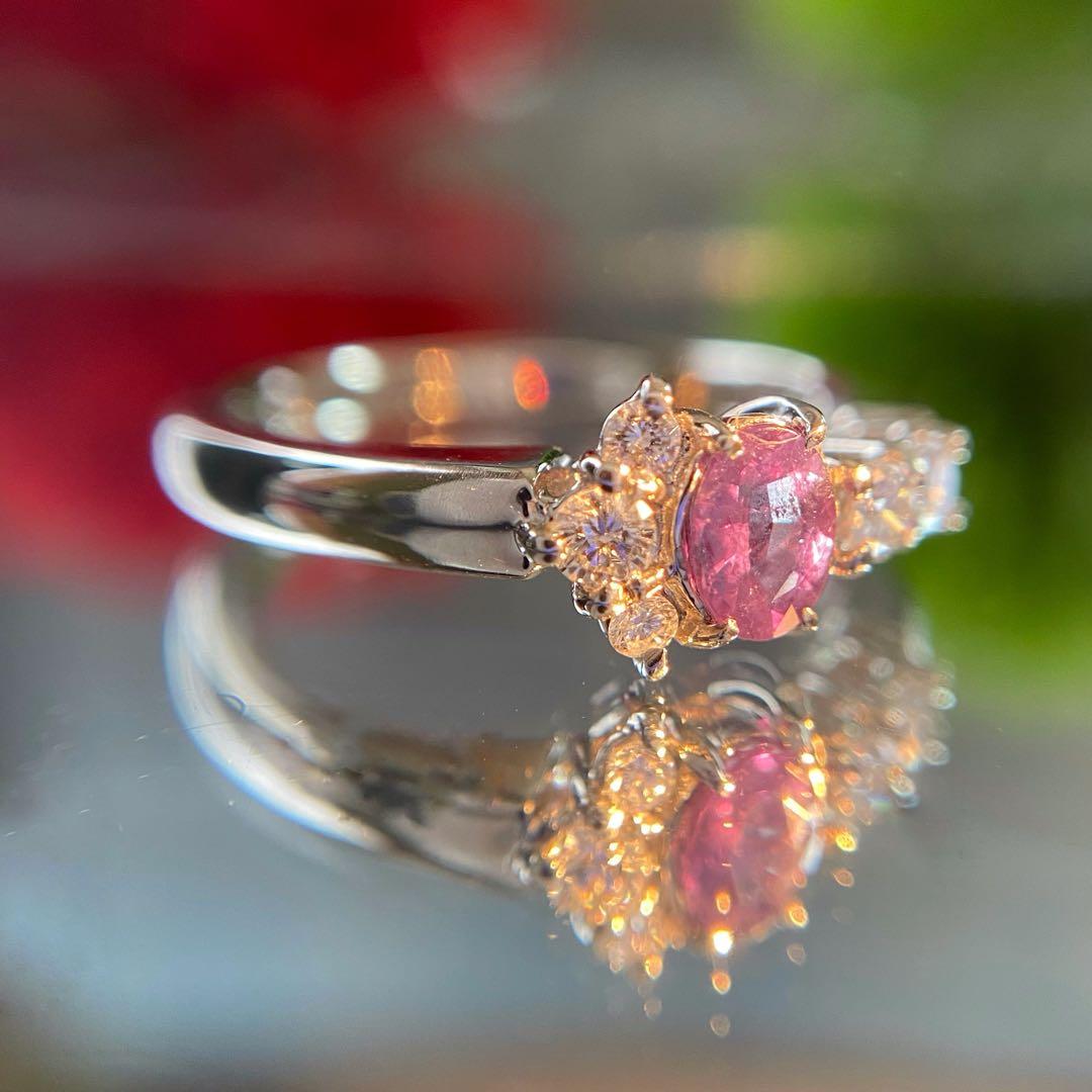 天然非加熱 アレキサンドライト ダイヤモンド 計0.52ct PT1000