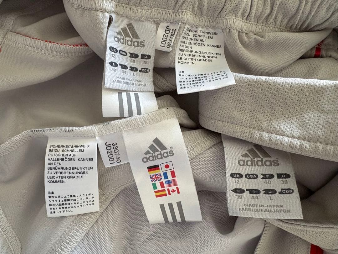美品 adidas アディダス ジャージ上下セット アイボリー×レッド Lサイズ