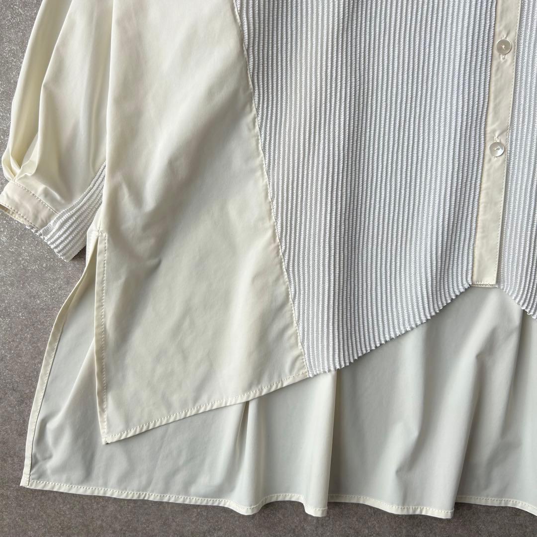 美品✨スペッチオ specchio シャトルプリーツ ワイドシャツ ゆったり