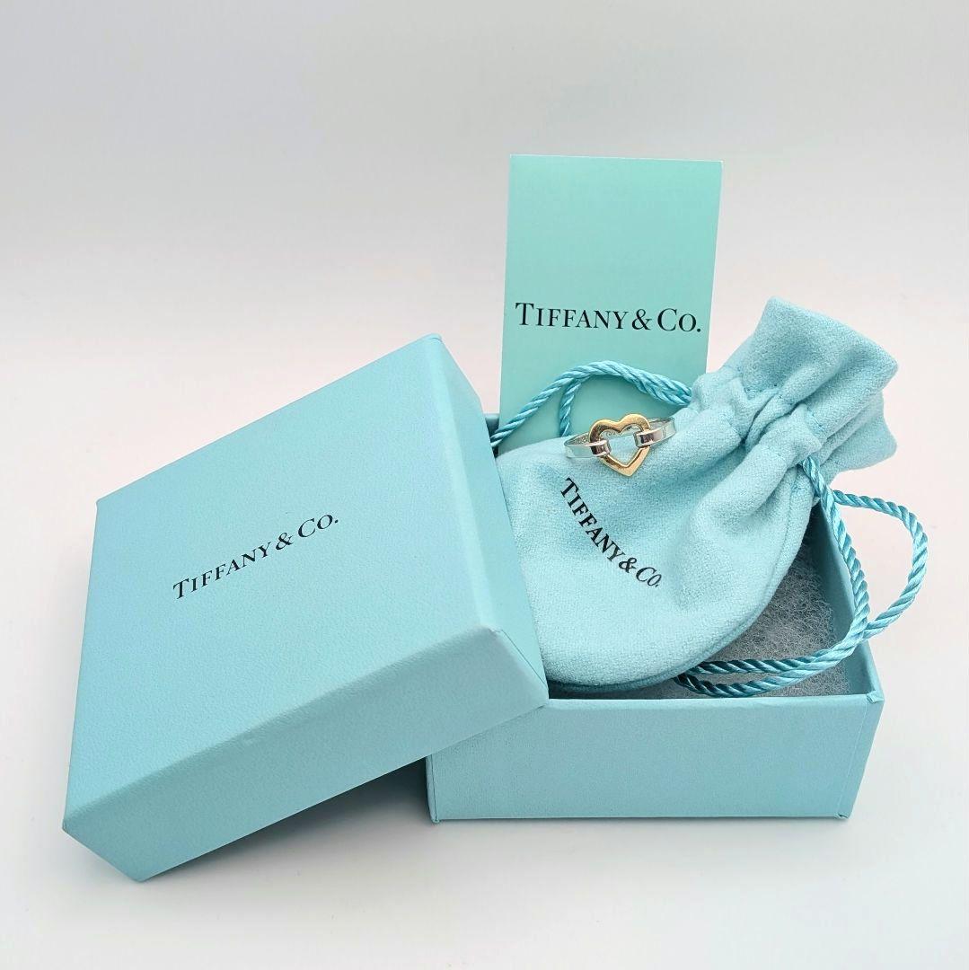 TIFFANY ティファニー コンビ 750 925 ハート リンク リング