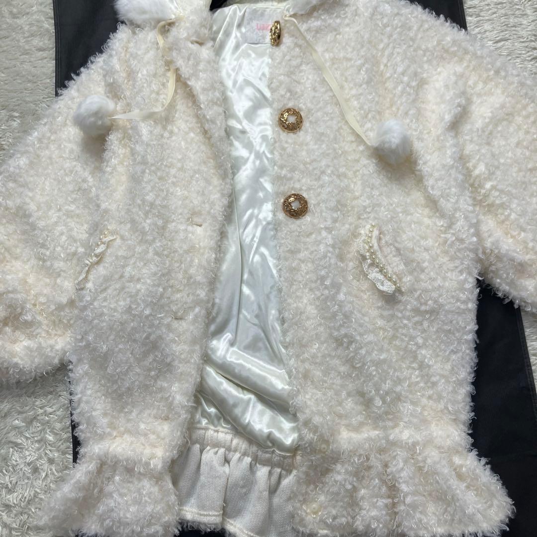 【訳あり】リズリサ　もこもこ　ボア　パーカー　ギャル　姫ロリ　y2k 白