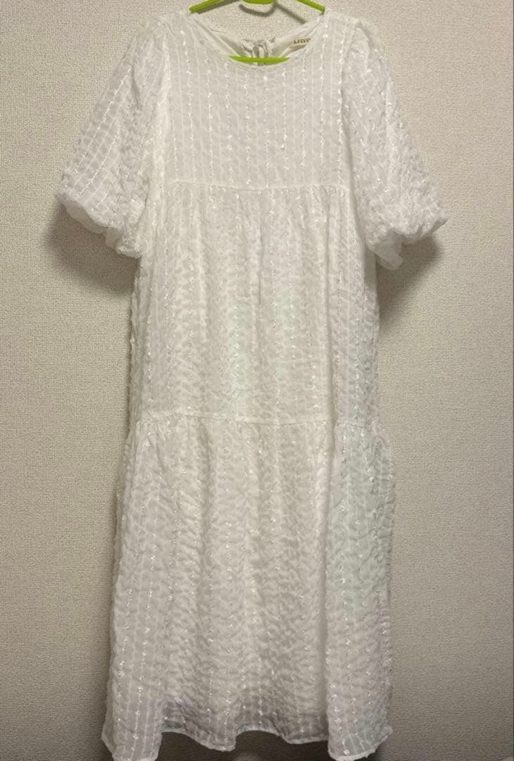 【美品】honono バルーンスリーブワンピース ホワイト