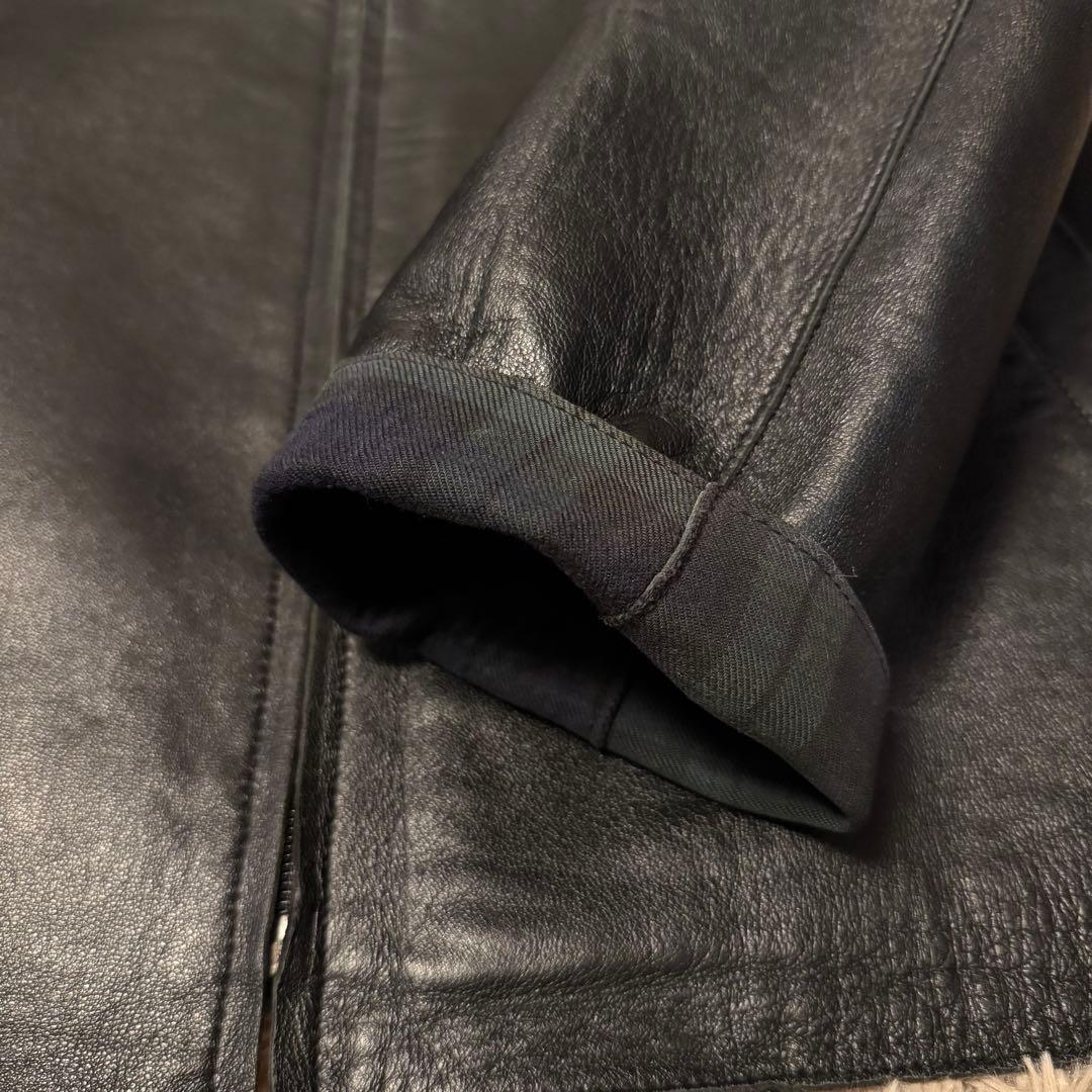 23区HOMME　レザージャケット　ブラック　本革　羊革　ライダース　丈長め