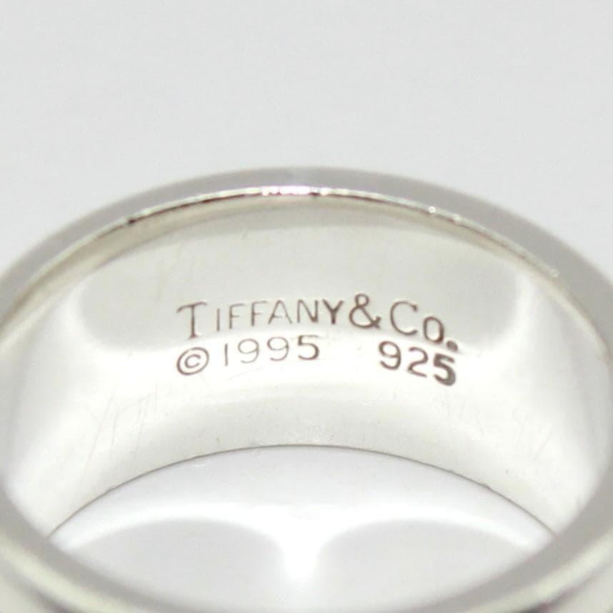 美品 Tiffany&Co.ティファニー グルーブド ダブルライン リング 9号
