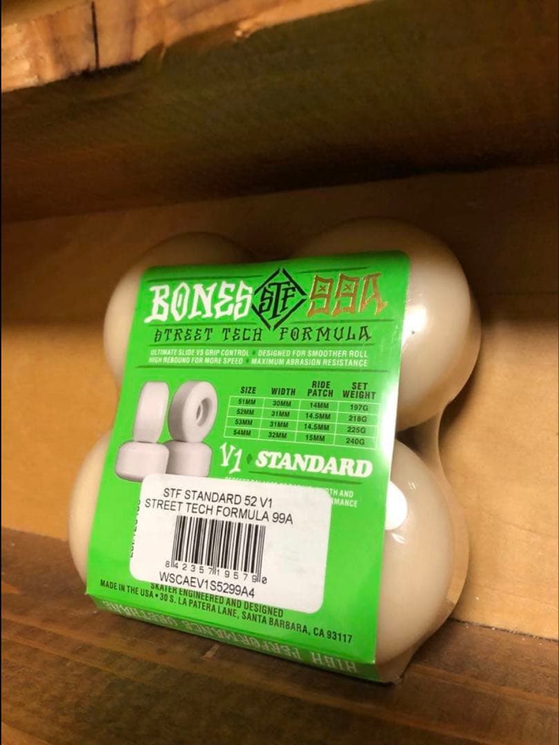 スケートボード BONES STF 52mm99a V1
