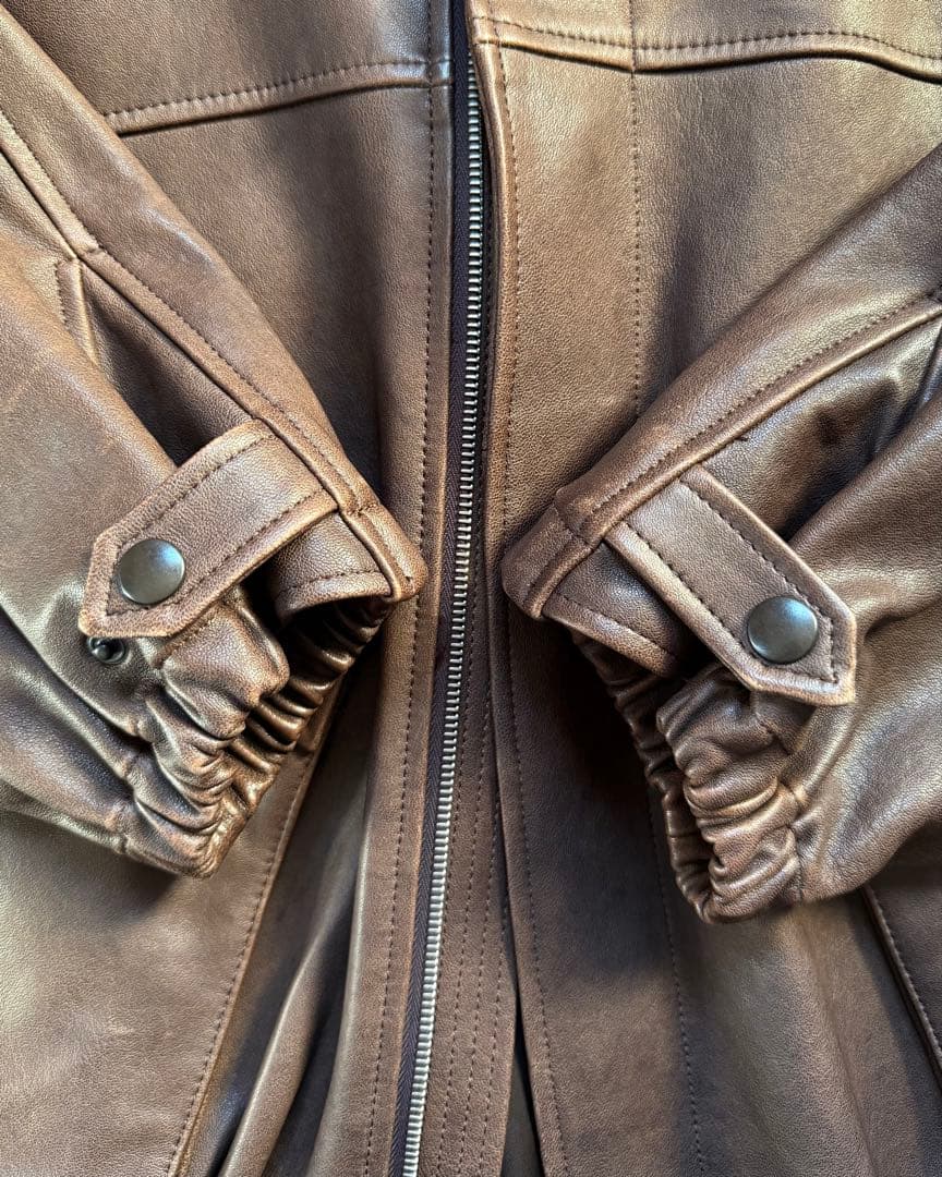 ジャケット・アウター AURALEE / LAMB LEATHER FLIGHT BLOUSON/ 3