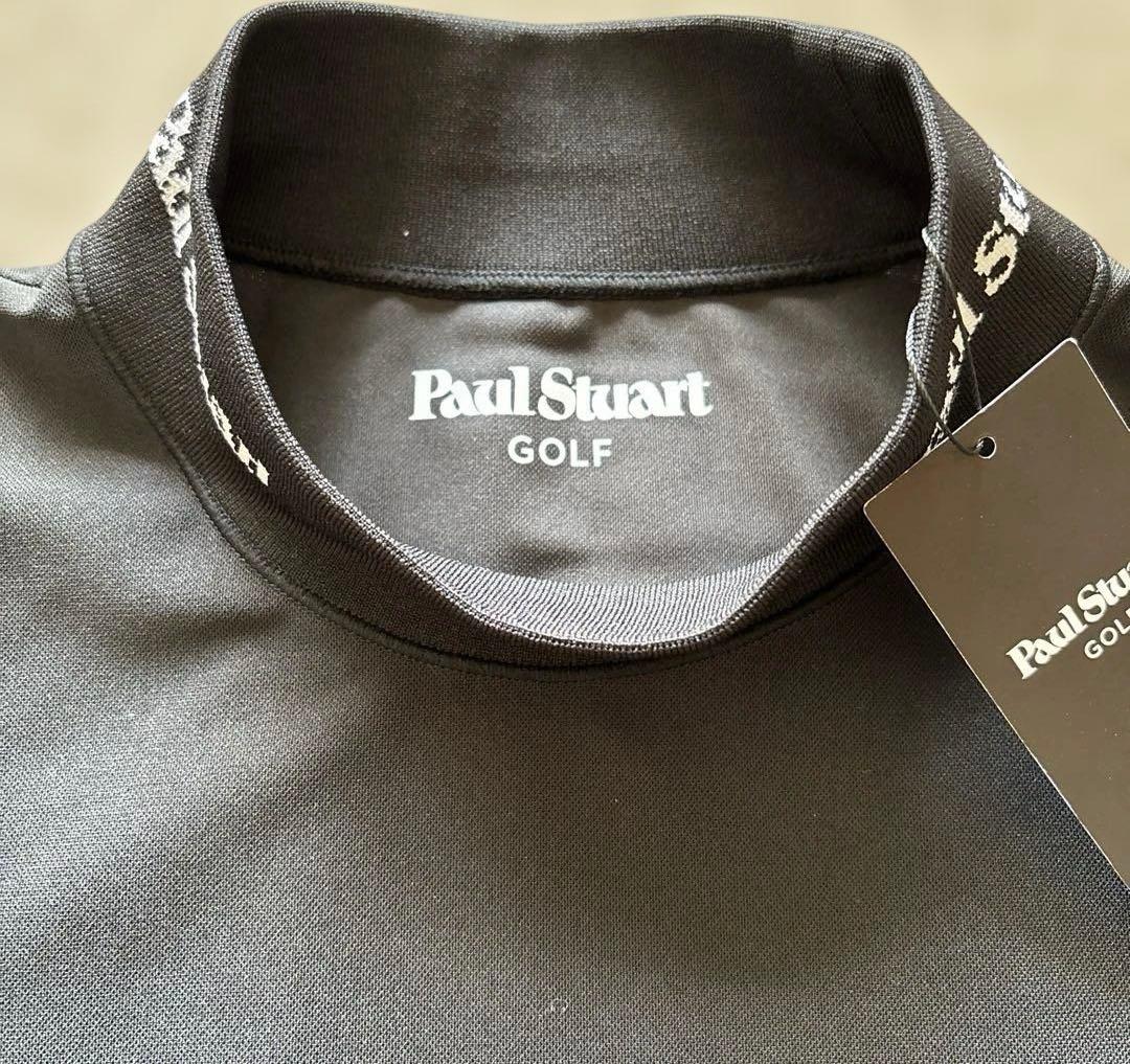 新品★Paul Stuart ゴルフ　モックネック半袖Tシャツ ブラック　L