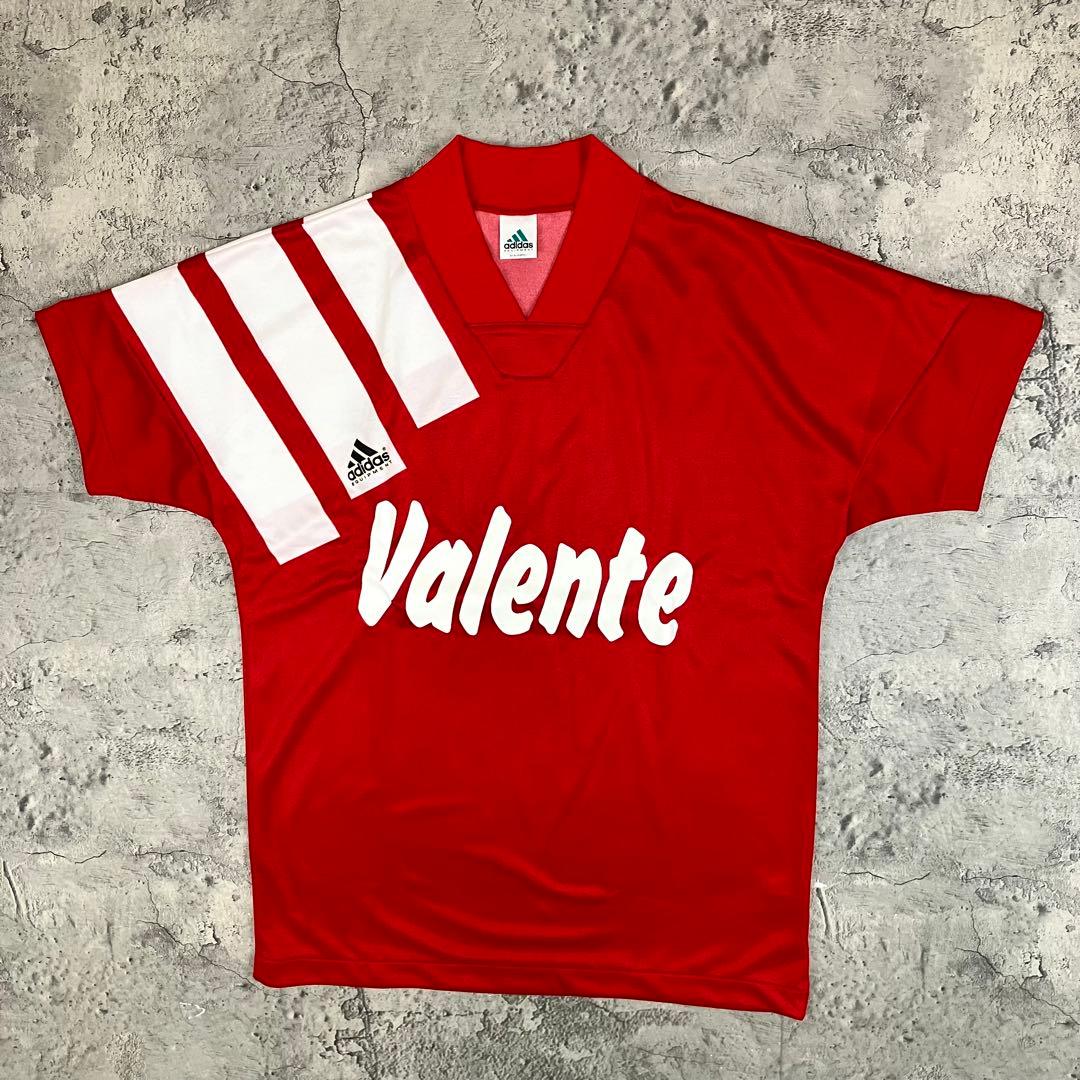 90s adidas EQUIPMENT ゲームシャツ デサント製 古着 赤 L