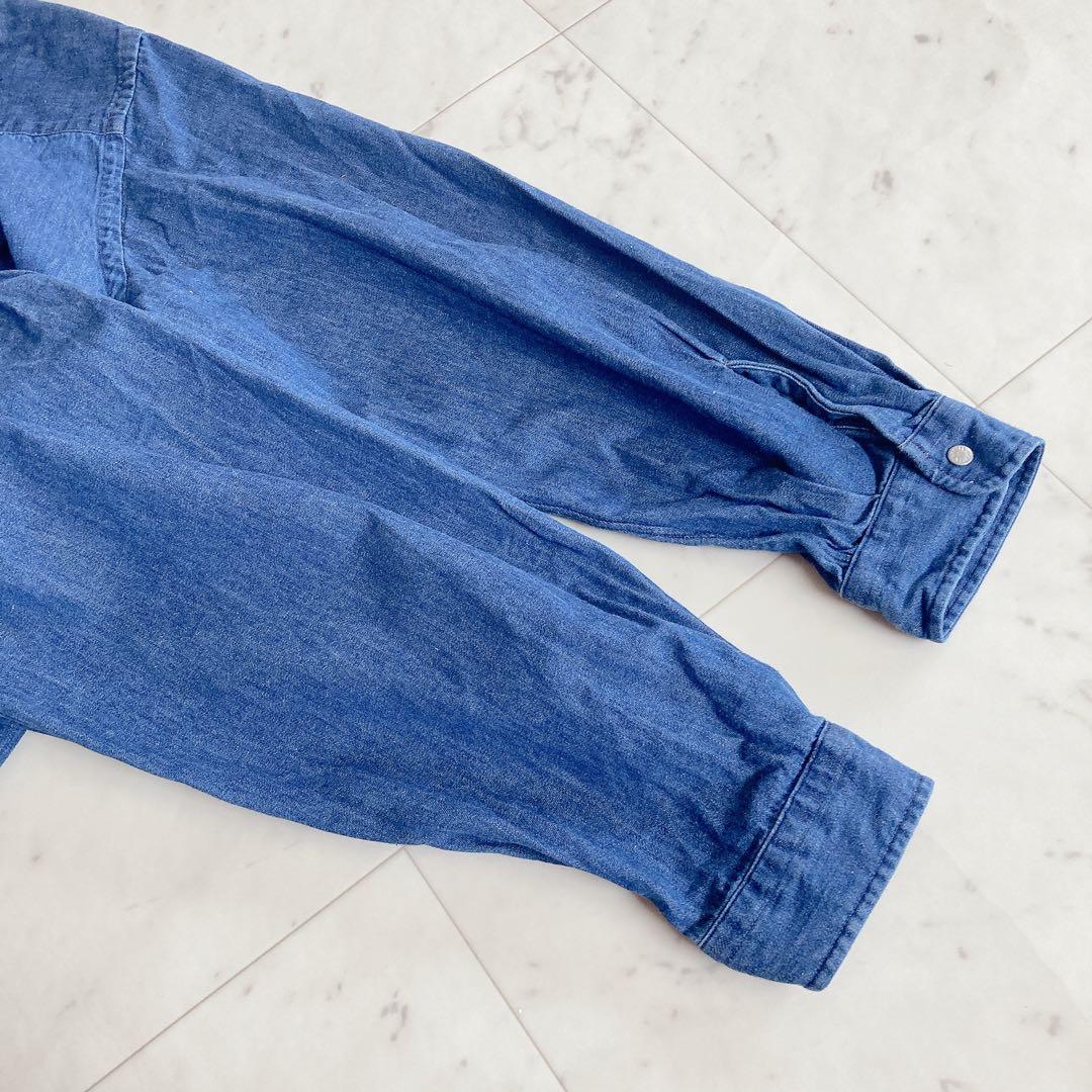美品　DANTON デニムシャツワンピース　ダンガリー