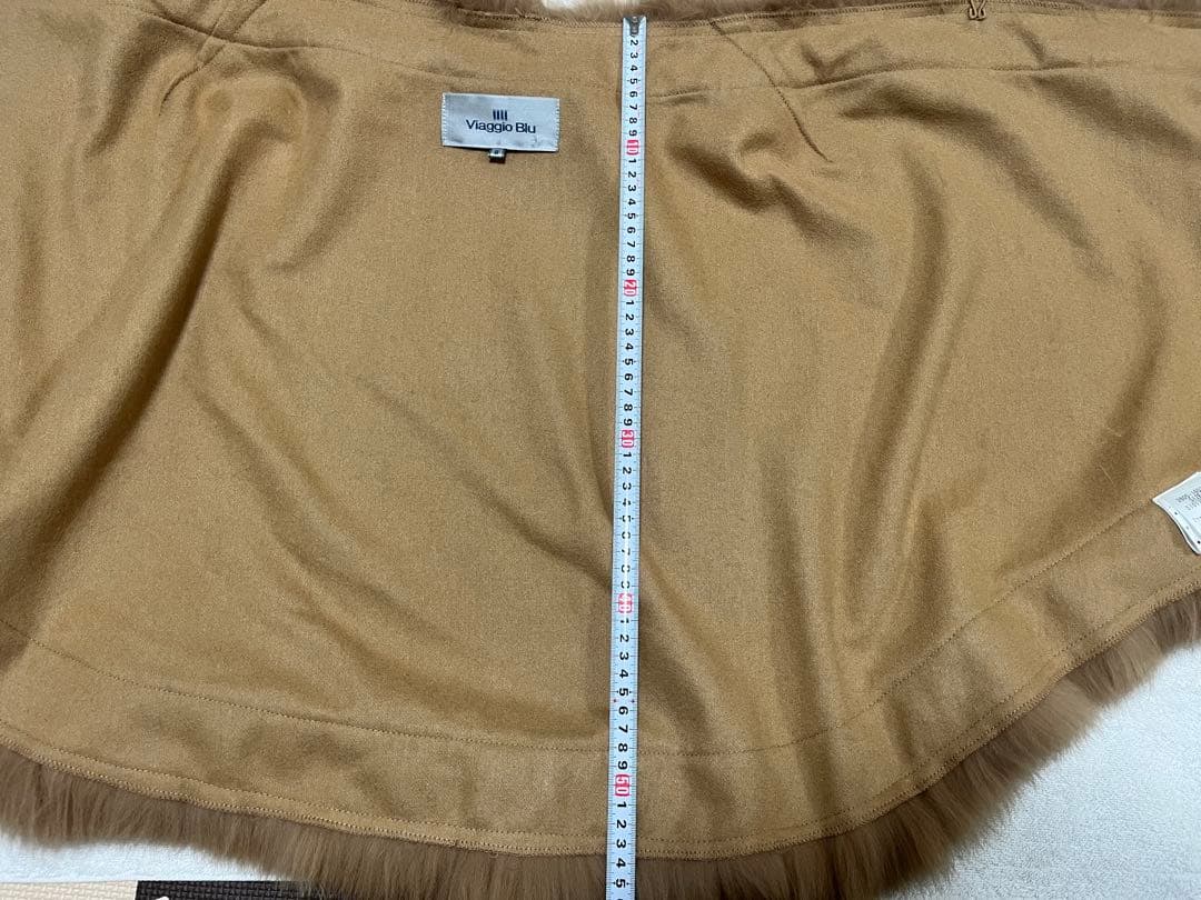 Viaggio Blu フォックスファー ウール　ポンチョ ケープ　2号　M