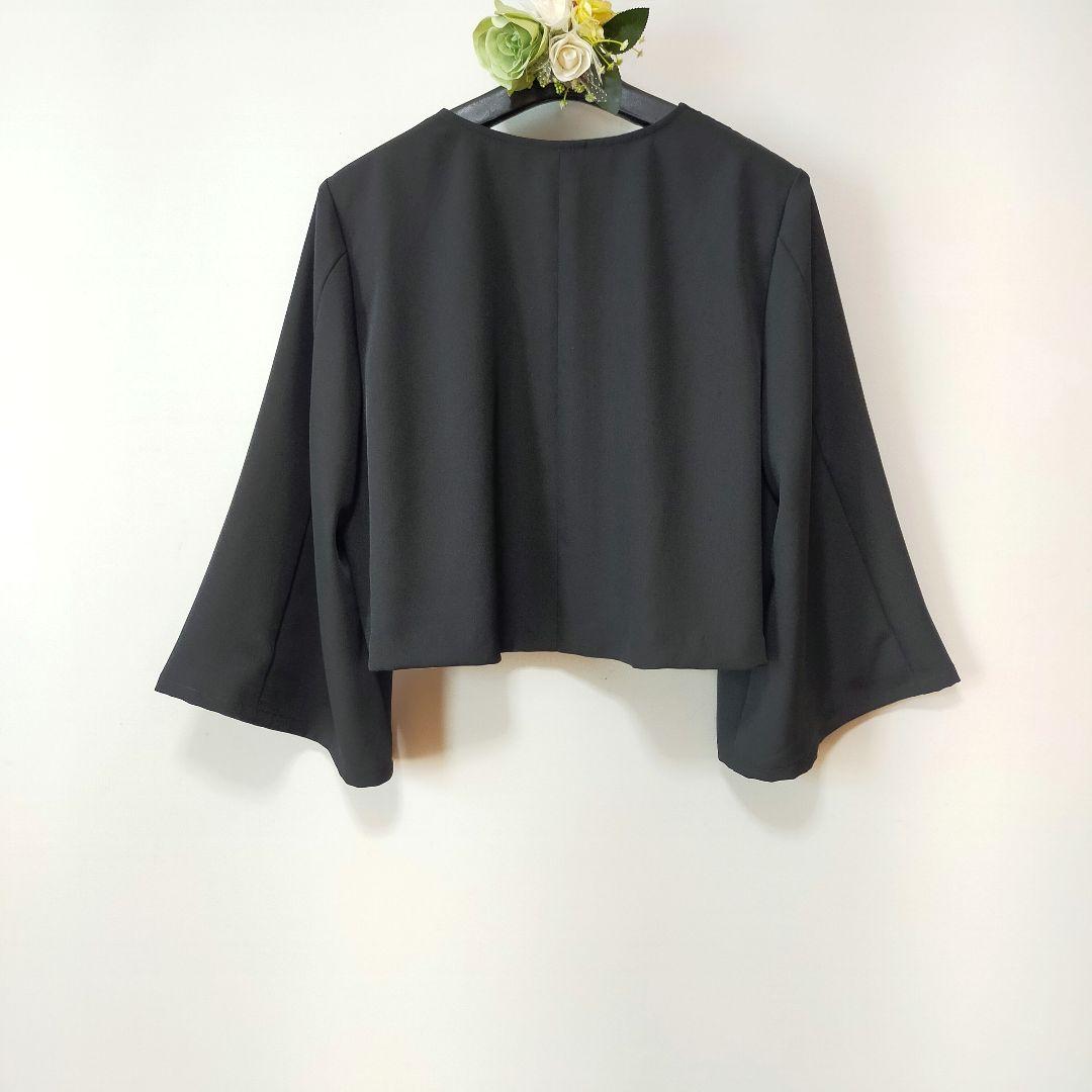 ★黒留袖アンサンブル*ノースリーブワンピ+ボレロ*着物リメイク正絹L〜2L*53