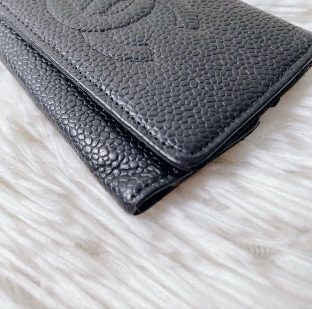 CHANEL 6連 キーケース キャビアスキン ココマーク レザー ブラック