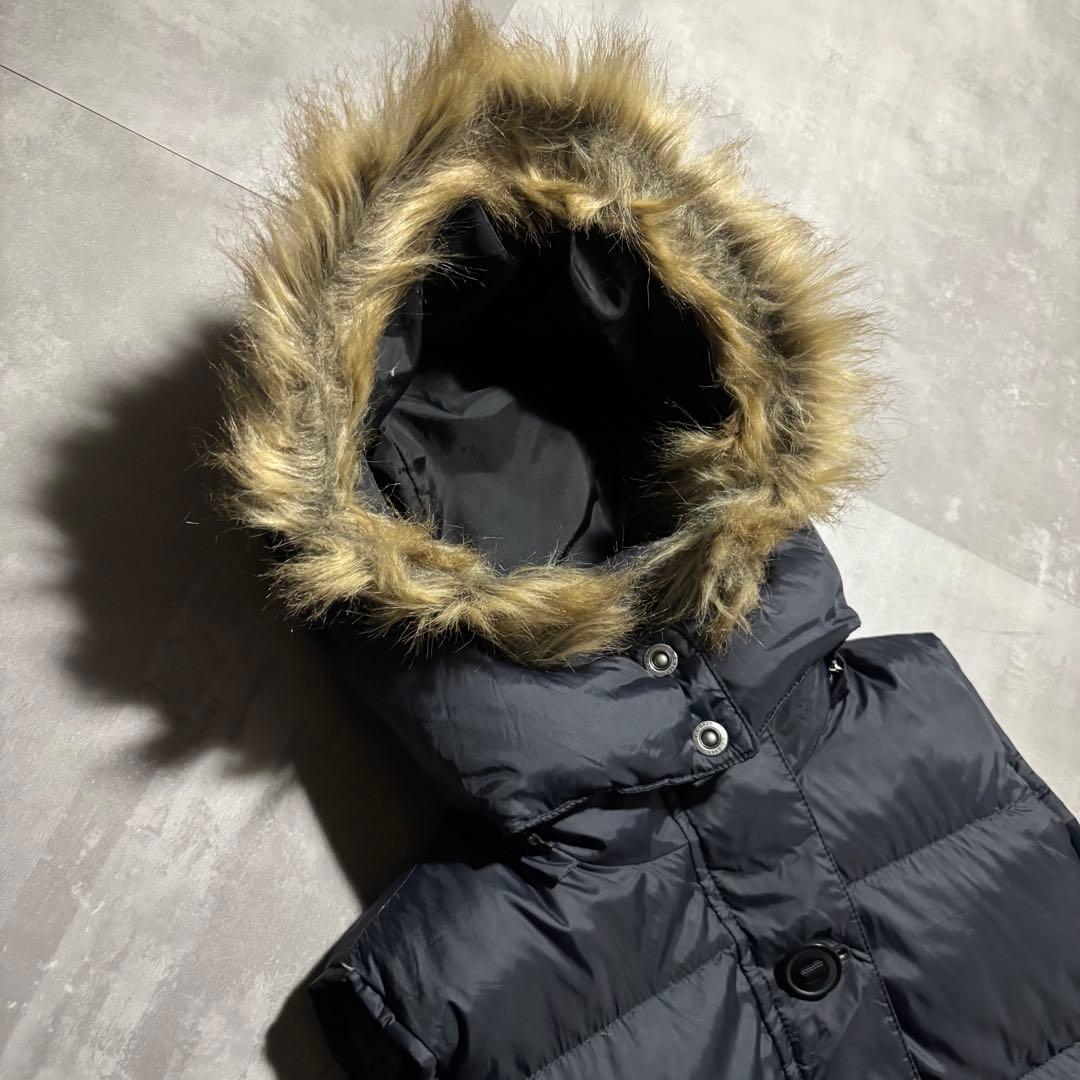 完品 00s L.L.Bean エルエルビーン　ダウンベスト　ファー　黒　y2k