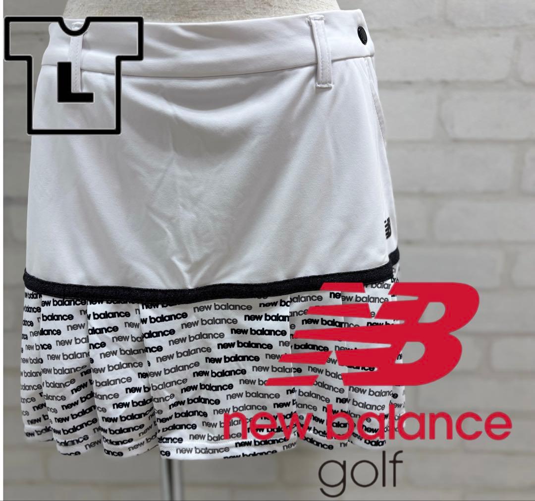 ★美品★ new balance ゴルフウェア スカート ホワイト/ブラック